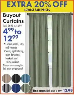 Boscov's Robinson Buyout Curtains offer
