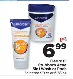 Weis Markets Clearasil Stubborn Acne 5in1 Wash or Pads offer