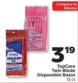 Weis Markets TopCare Twin Blade Disposable Razor offer