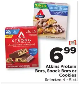 Weis Markets Atkins Protein Bars, Snack Bars or Cookies offer