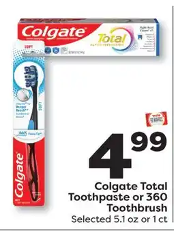 Weis Markets Colgate Total Toothpaste or 360 Toothbrush offer
