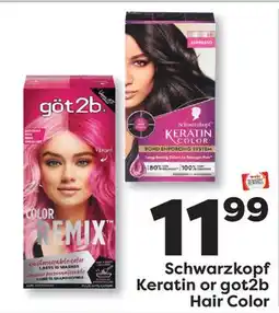 Weis Markets Schwarzkopf Keratin or got2b Hair Color offer