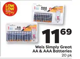 Weis Markets Weis Simply Great AA & AAA Batteries offer