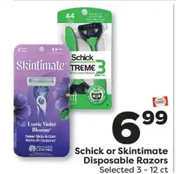 Weis Markets Schick or Skintimate Disposable Razors offer