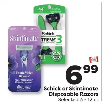 Weis Markets Schick or Skintimate Disposable Razors offer