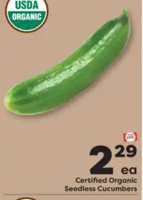 Weis Markets Certified Organic Seedless Cucumbers offer