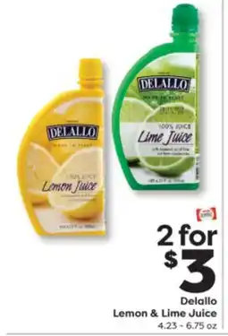 Weis Markets Delallo Lemon & Lime Juice offer