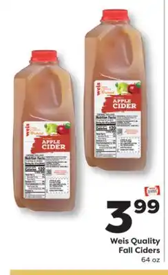 Weis Markets Weis Quality Fall Ciders offer