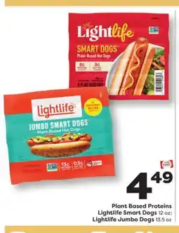 Weis Markets Plant Based Proteins Lightlife Smart Dogs 12 oz Lightlife Jumbo Dogs 13.5 oz offer