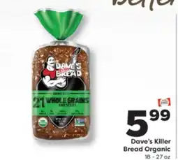 Weis Markets Dave's Killer Bread Organic offer