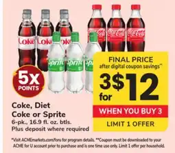 ACME Coke, Diet Coke or Sprite offer