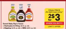 ACME Sweet Baby Ray's Sauce Marinades & Wing 16 fl. oz. btl. Dipping 14 fl. oz. btl. BBQ 18 fl. oz. btl offer