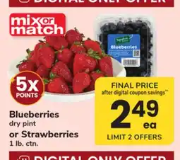 ACME Blueberries dry pint or Strawberries 1 lb. ctn offer