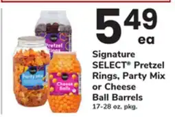 ACME Signature SELECT Pretzel Rings, Party Mix or Cheese Ball Barrels offer