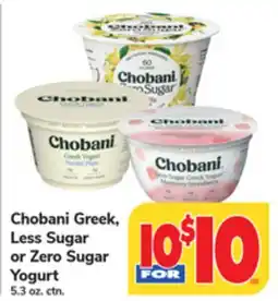 ACME Chobani Greek, Less Sugar or Zero Sugar Yogurt offer