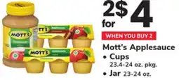 ACME Mott's Applesauce Cups 23.4-24 oz. pkg. Jar 23-24 oz offer