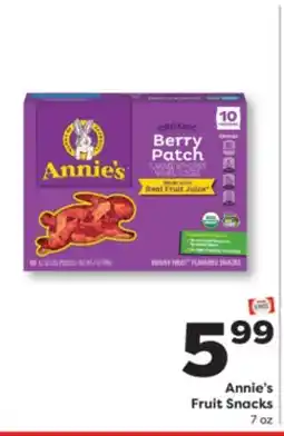 Weis Markets Annie's Fruit Snacks offer