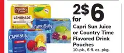 ACME Capri Sun Juice or Country Time Flavored Drink Pouches offer