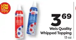 Weis Markets Weis Quality Whipped Topping offer