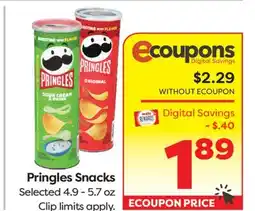Weis Markets Pringles Snacks offer