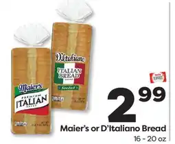Weis Markets Maier's or D'Italiano Bread offer