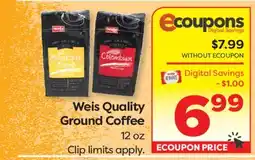 Weis Markets Weis Quality Ground Coffee offer