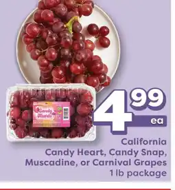 Weis Markets California Candy Heart, Candy Snap, Muscadine, or Carnival Grapes offer