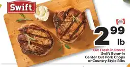 Weis Markets Swift Bone-in Center Cut Pork Chops or Country Style Ribs offer