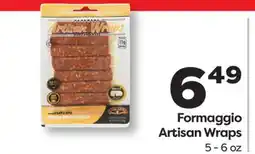 Weis Markets Formaggio Artisan Wraps offer