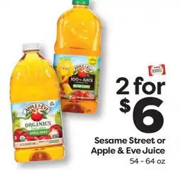 Weis Markets Sesame Street or Apple & Eve Juice offer