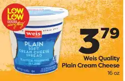 Weis Markets Weis Quality Plain Cream Cheese offer