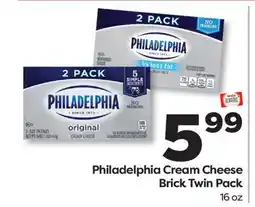 Weis Markets Philadelphia Cream Cheese Brick Twin Pack offer