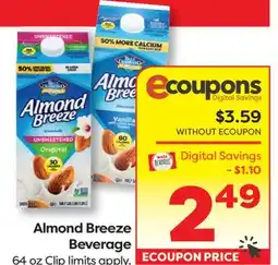Weis Markets Almond Breeze Beverage offer