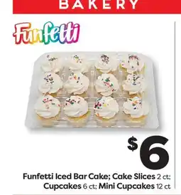 Weis Markets Funfetti Iced Bar Cake Cake Slices 2 ct Cupcakes 6 ct Mini Cupcakes 12 ct offer
