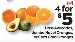 Weis Markets Hass Avocados, Jumbo Navel Oranges, or Cara Cara Oranges offer