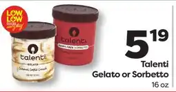 Weis Markets Talenti Gelato or Sorbetto offer