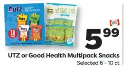 Weis Markets UTZ or Good Health Multipack Snacks offer