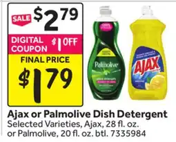 Stop&Shop Ajax or Palmolive Dish Detergent offer