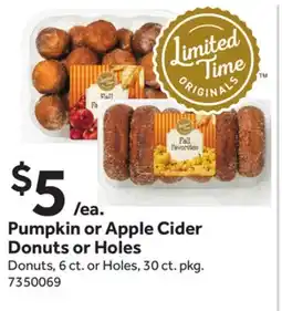 Stop&Shop Pumpkin or Apple Cider Donuts or Holes offer