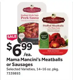 Stop&Shop Mama Mancini's Meatballs or Sausages offer