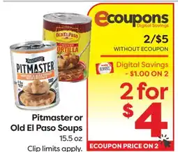 Weis Markets Pitmaster or Old El Paso Soups offer