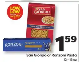 Weis Markets San Giorgio or Ronzoni Pasta offer