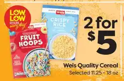 Weis Markets Weis Quality Cereal offer
