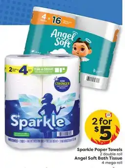 Weis Markets Sparkle Paper Towels 2 double roll Angel Soft Bath Tissue 4 mega roll offer