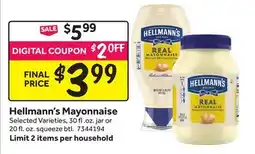 Stop&Shop Hellmann's Mayonnaise offer