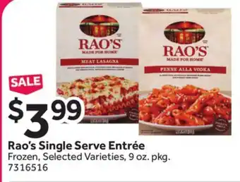 Stop&Shop Rao's Single Serve Entrée offer