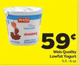 Weis Markets Weis Quality Lowfat Yogurt offer