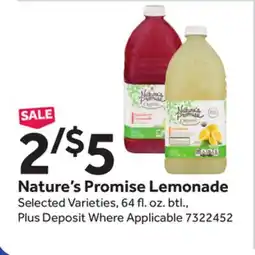 Stop&Shop Nature's Promise Lemonade offer