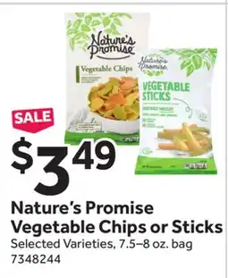 Stop&Shop Nature's Promise Vegetable Chips or Sticks offer