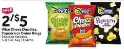 Stop&Shop Wise Cheez Doodles, Popcorn or Onion Rings offer